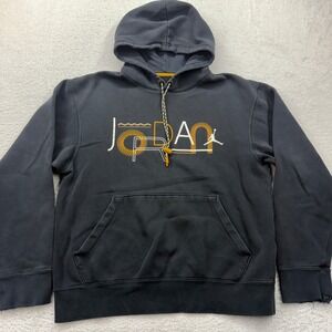 Jordan Brand Mens Graphic Pullover Hoodie Black Yellow Jumpman Size Small